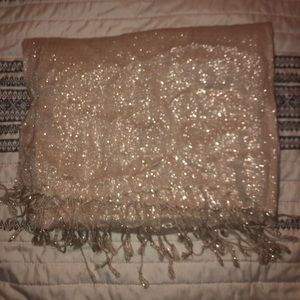 Light Pink Champagne Sparkly Scarf